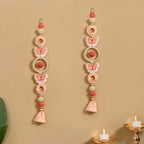 Handcrafted Butterfly Door Hanging Peach Set of 2 Nestasia