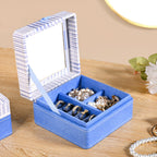 Dots And Dash Multi Section Jewellery Box With Mirror Nestasia