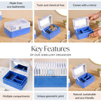 Dots And Dash Portable Jewellery Box With Mirror Nestasia