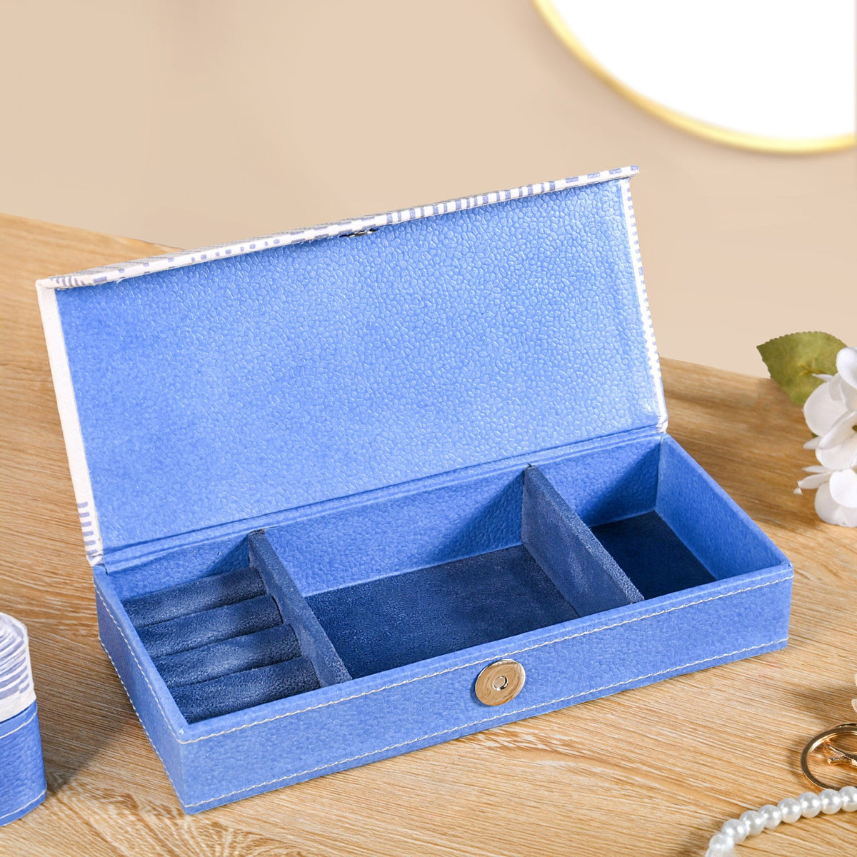 Dots And Dash Sectioned Trinket Case For Accessories Nestasia