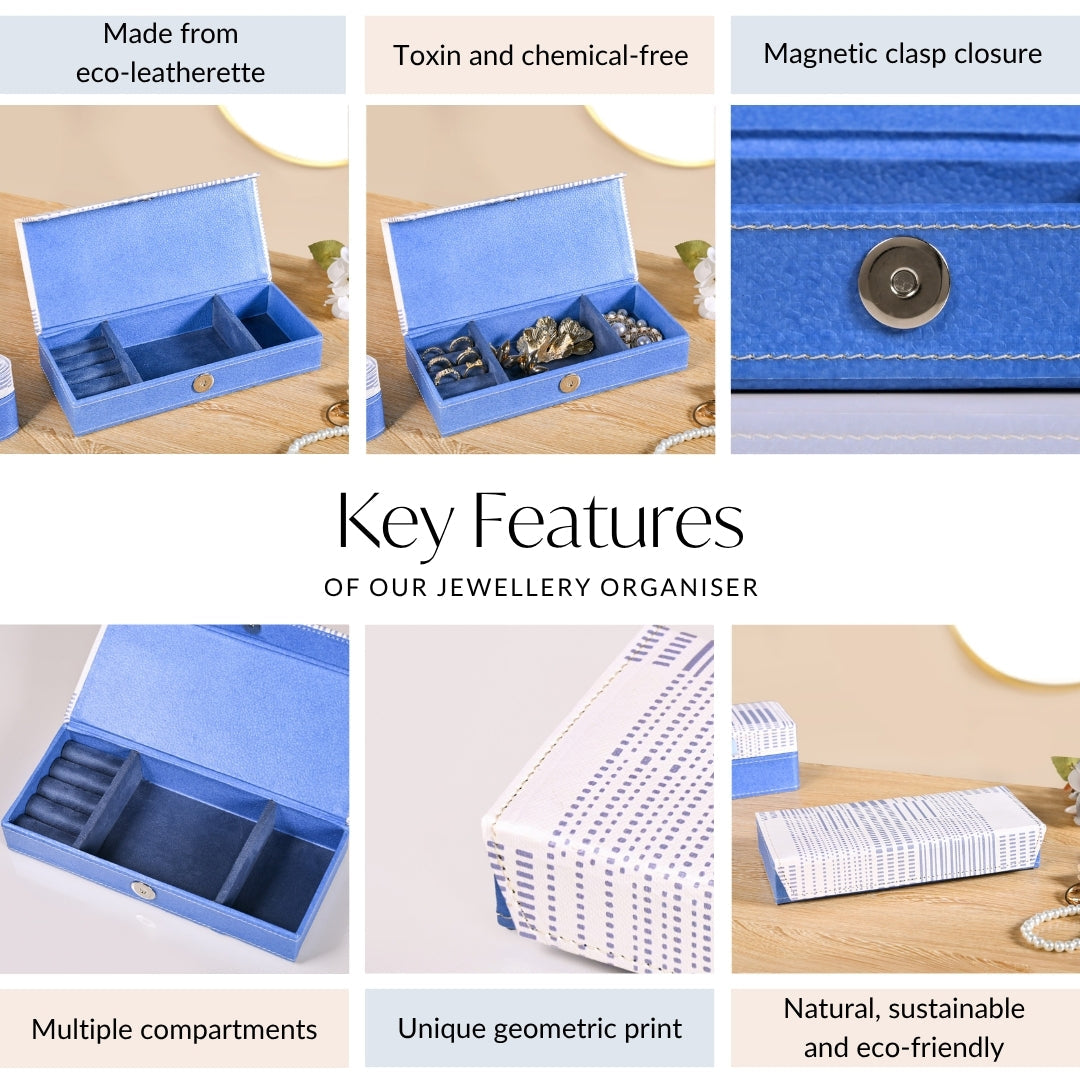 Dots And Dash Sectioned Trinket Case For Accessories Nestasia