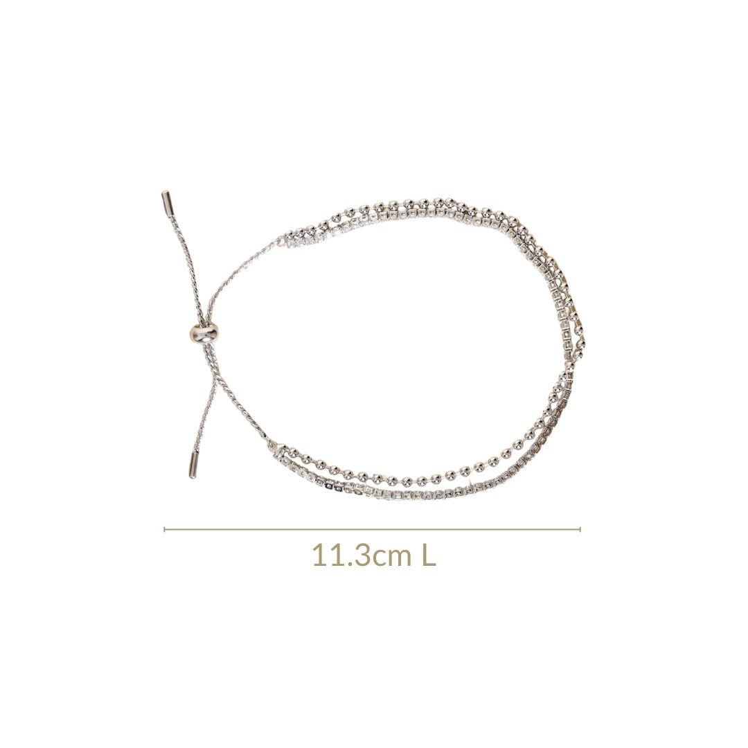 Double Layered Silver Sliding Knot Bracelet Nestasia