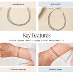 Double Layered Silver Sliding Knot Bracelet Nestasia