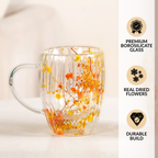 Double Walled Ribbed Spring Bloom Mug Set Of 2 350ml Nestasia