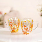 Double Walled Ribbed Spring Bloom Mug Set Of 2 350ml Nestasia