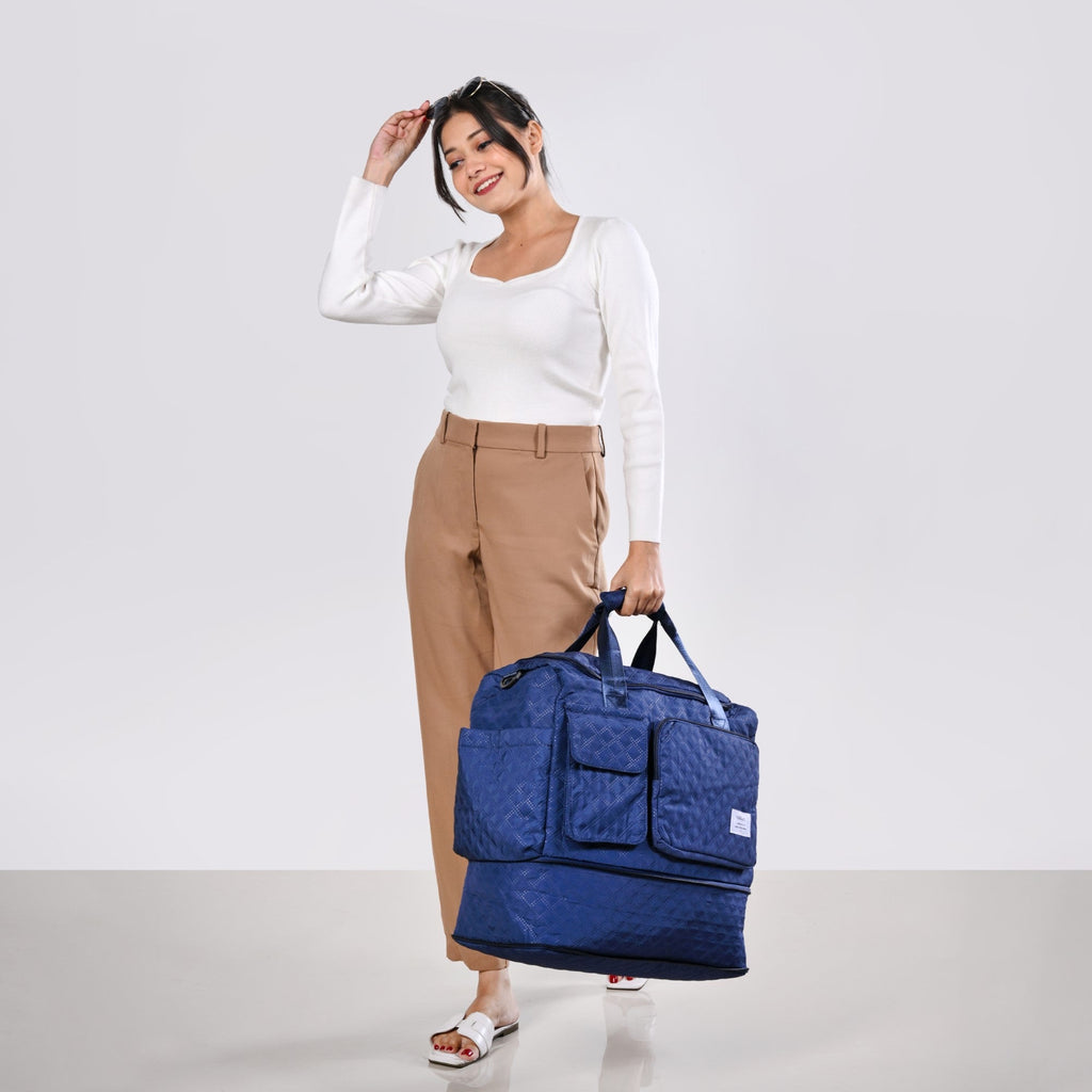 Dova Expandable Duffle Bag Dark Blue Nestasia