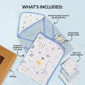 Dreamy Baby Gift Hamper With Swaddle Towel Napkin Rattle Set Of 6 Nestasia