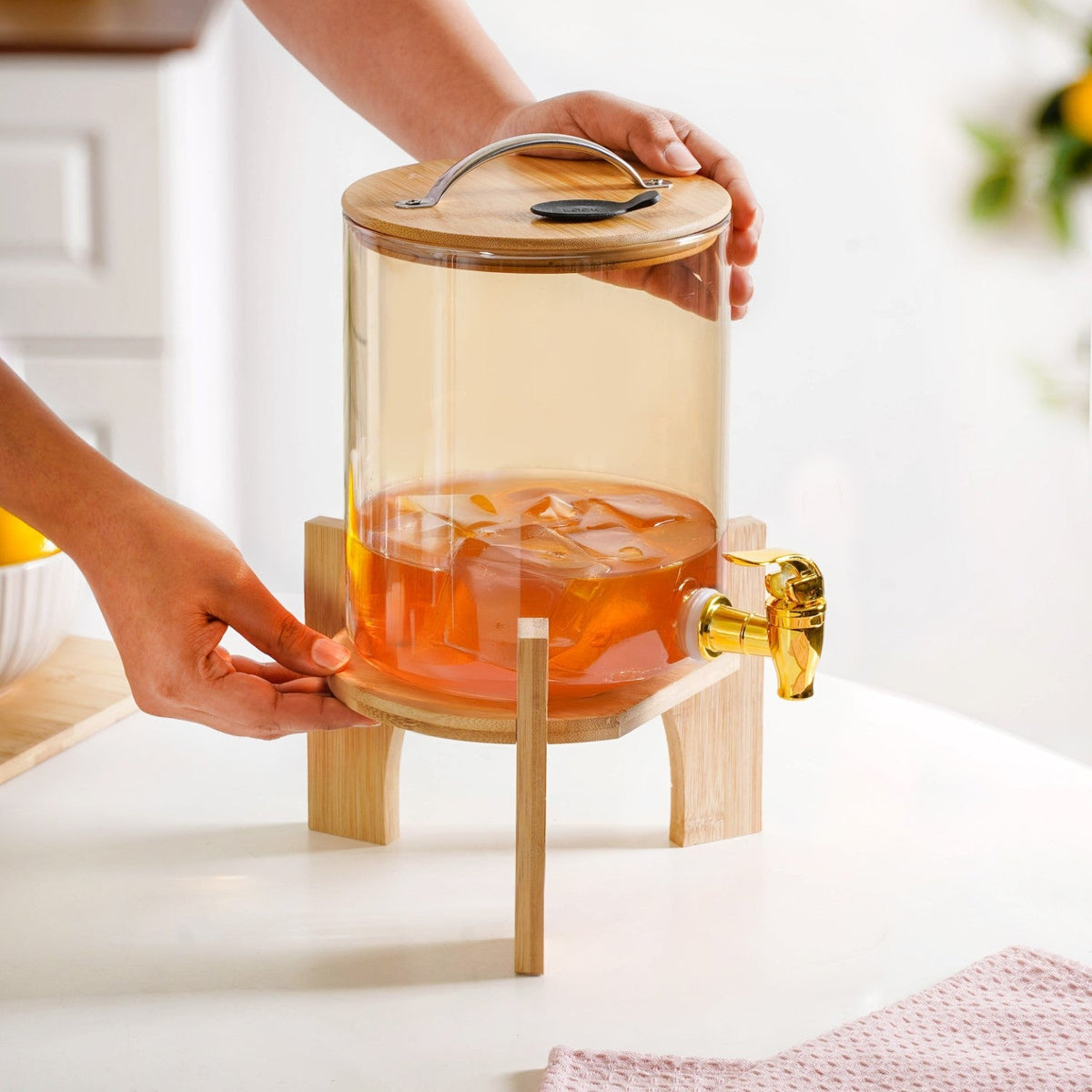 Drink Dispenser Amber 3600ml Nestasia