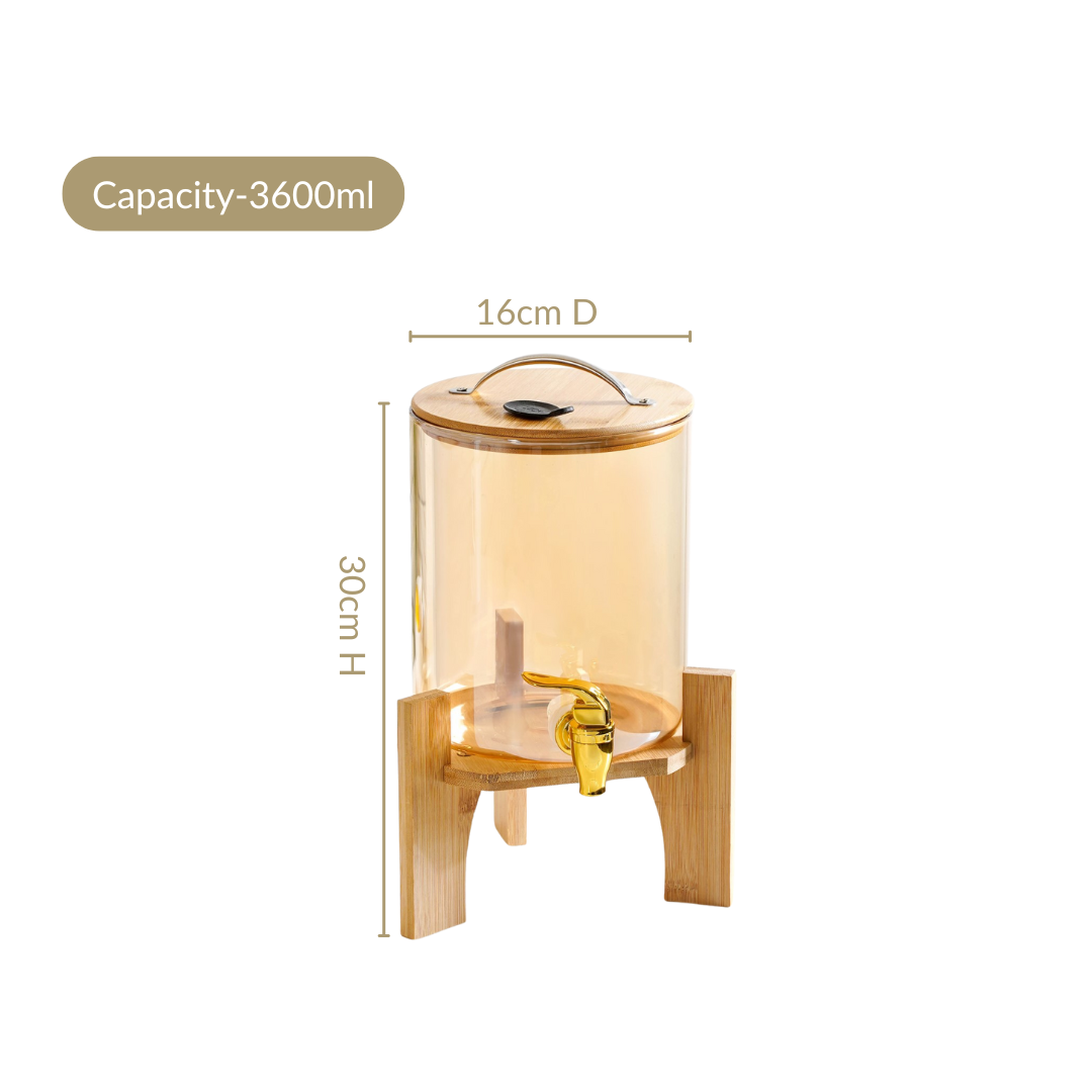 Drink Dispenser Amber 3600ml Nestasia