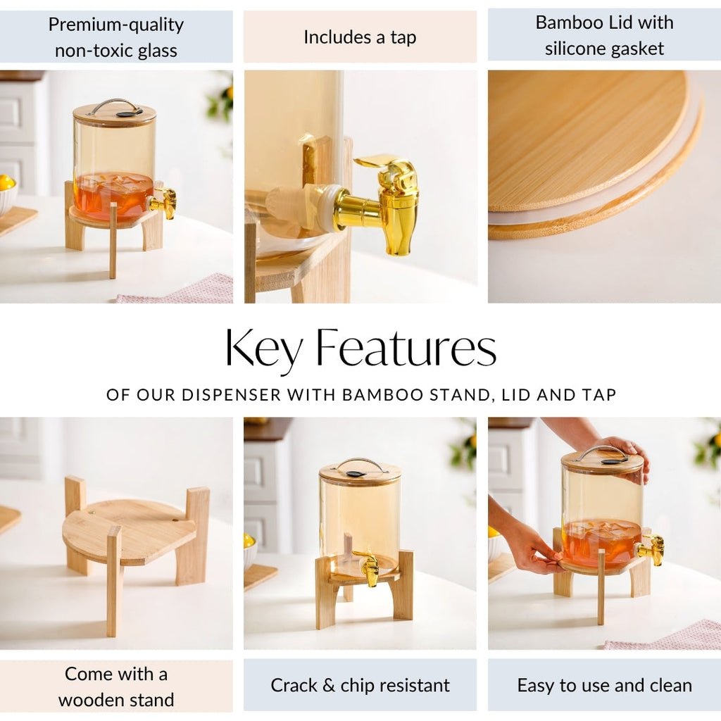 Drink Dispenser Amber 3600ml Nestasia