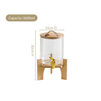 Drinks Dispenser With Bamboo Stand 3600ml Nestasia