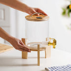 Drinks Dispenser With Bamboo Stand 3600ml Nestasia
