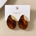 Amber Gemstone Drop Earrings Nestasia