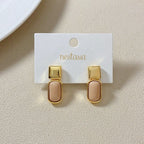 Soft Beige And Gold Earrings Nestasia