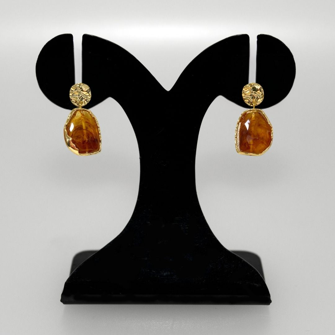Marble Veil Dangle Earrings Amber Nestasia