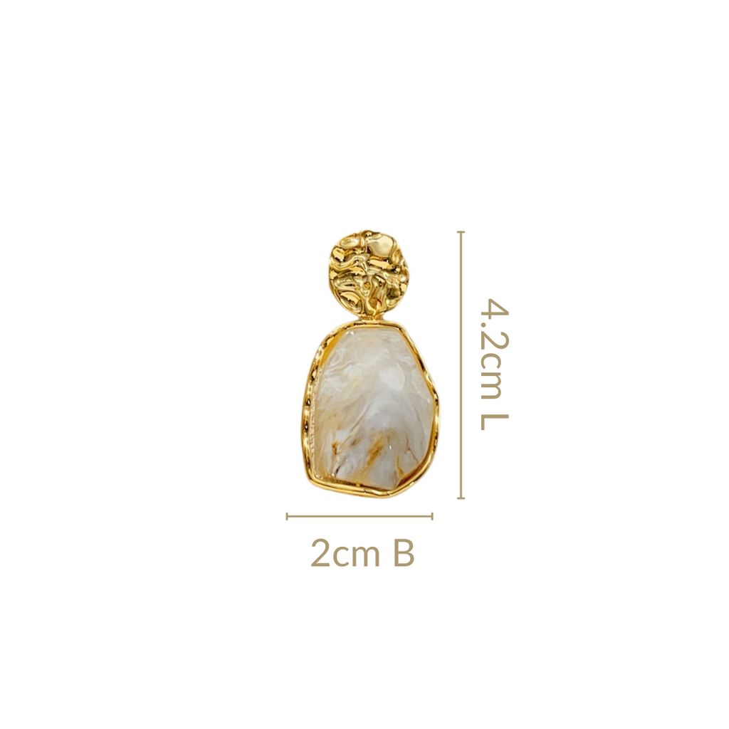 Marble Veil Dangle Earrings White Nestasia