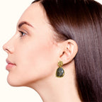 Marble Veil Dangle Earrings Grey Nestasia