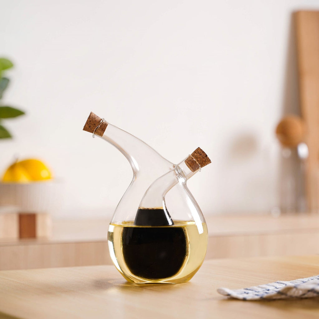 Dual Drop Design Glass Cruet Dispenser For Infused Oils Nestasia