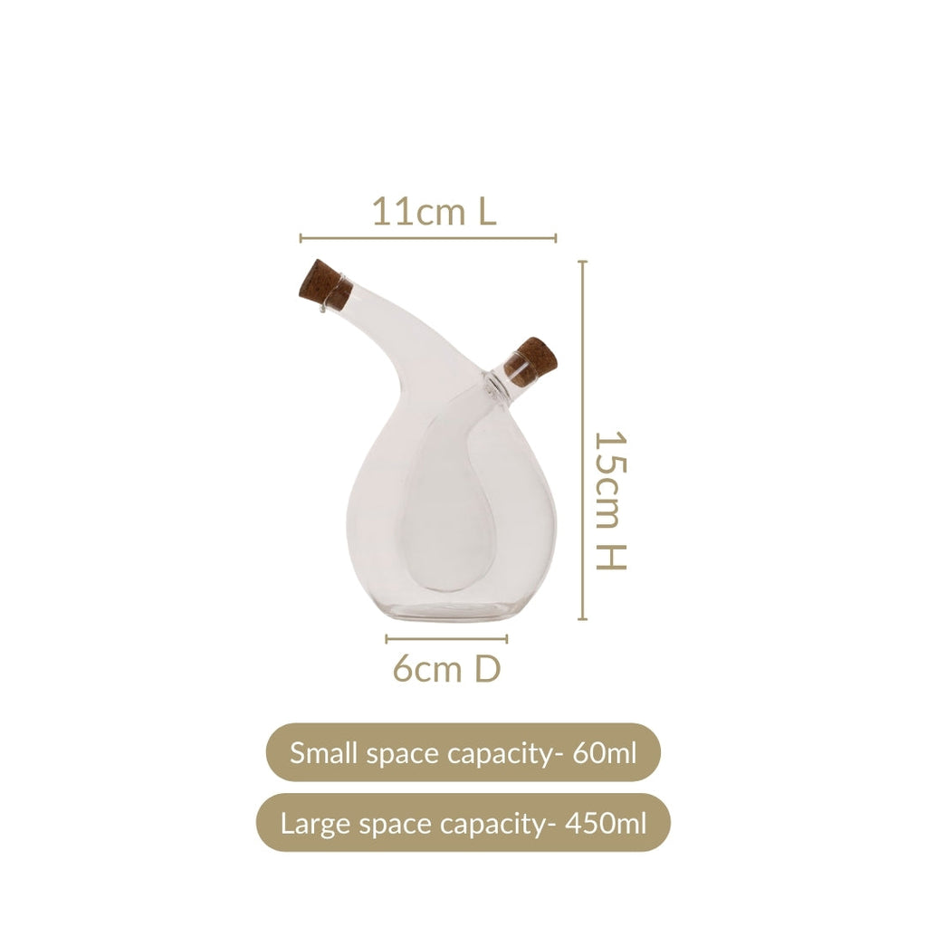 Dual Drop Design Glass Cruet Dispenser For Infused Oils Nestasia