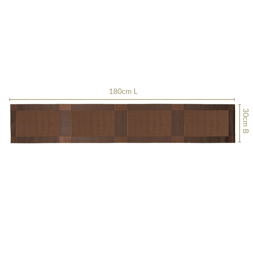 Dual Tone Reversible Table Runner Brown 180x30cm Nestasia