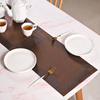 Dual Tone Reversible Table Runner Brown 180x30cm Nestasia