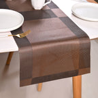 Dual Tone Reversible Table Runner Brown 180x30cm Nestasia