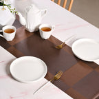 Dual Tone Reversible Table Runner Brown 180x30cm Nestasia