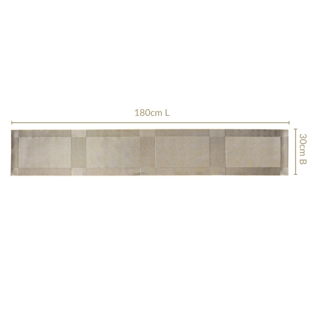 Dual Tone Reversible Table Runner Silver 180x30cm Nestasia