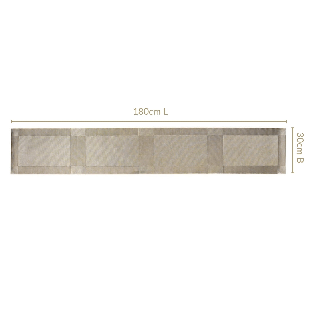 Dual Tone Reversible Table Runner Silver 180x30cm Nestasia