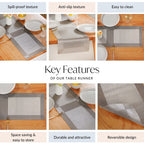 Dual Tone Reversible Table Runner Silver 180x30cm Nestasia
