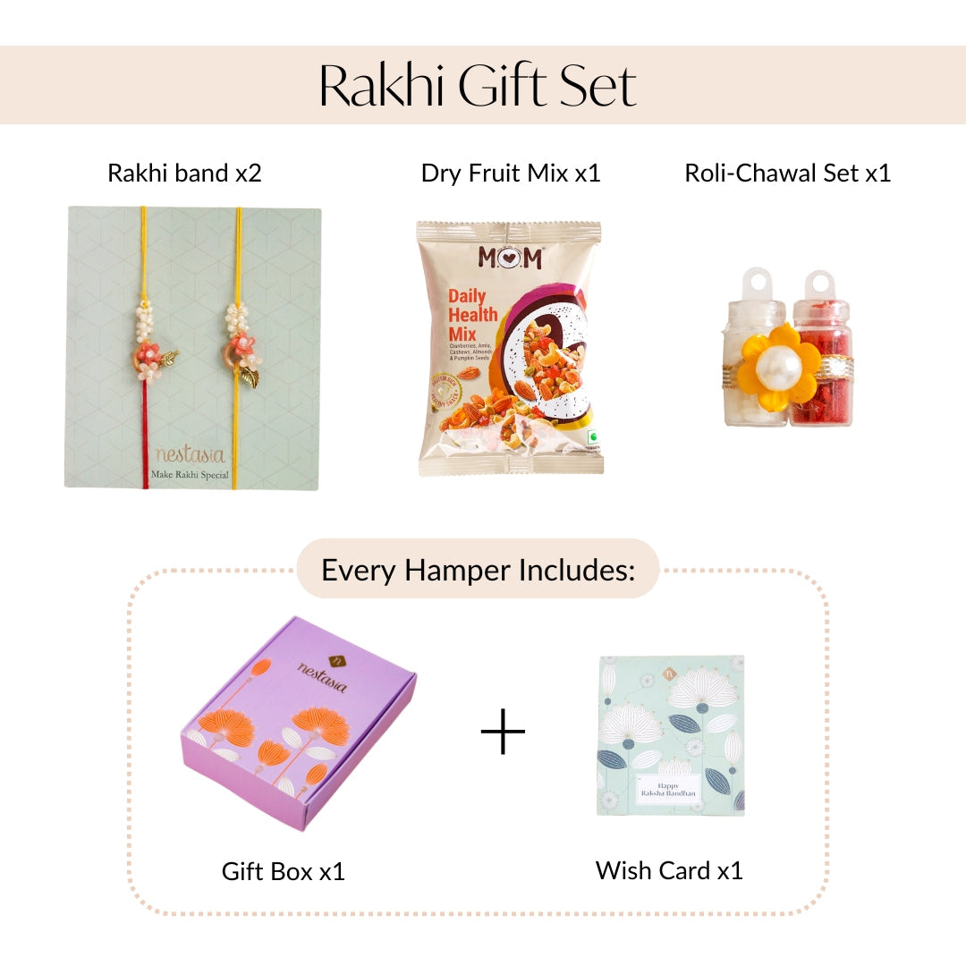 Dual Flower Rakhi Gift Set Nestasia