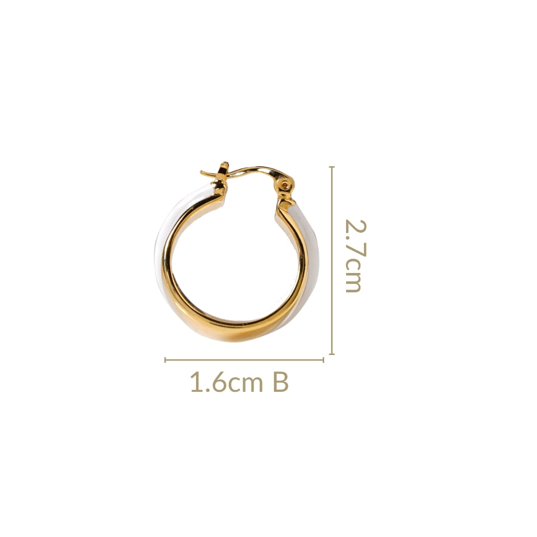 Dual Hoop Earrings White Nestasia