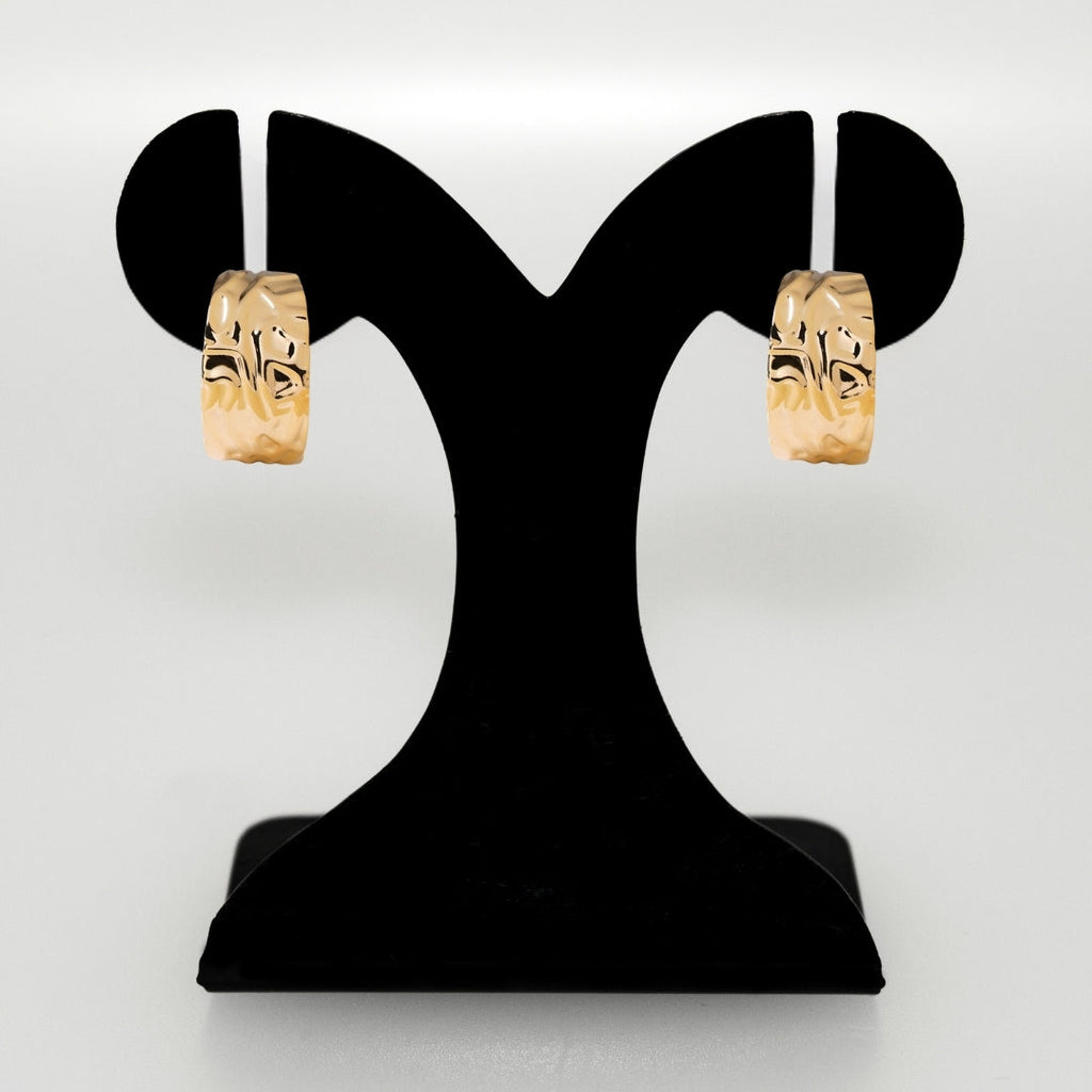 Dune Waves Chunky Gold Hoop Earrings Nestasia