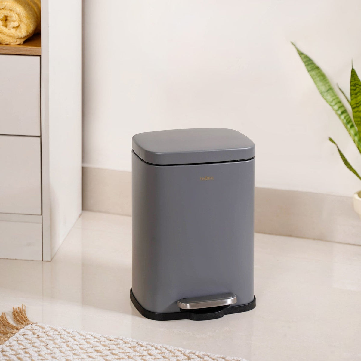 Dustro Metal Pedal Dustbin Grey 5000ml Nestasia
