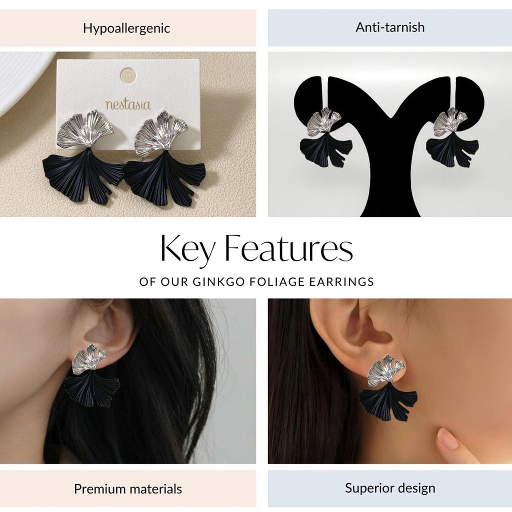 Ginkgo Foliage Earrings Nestasia