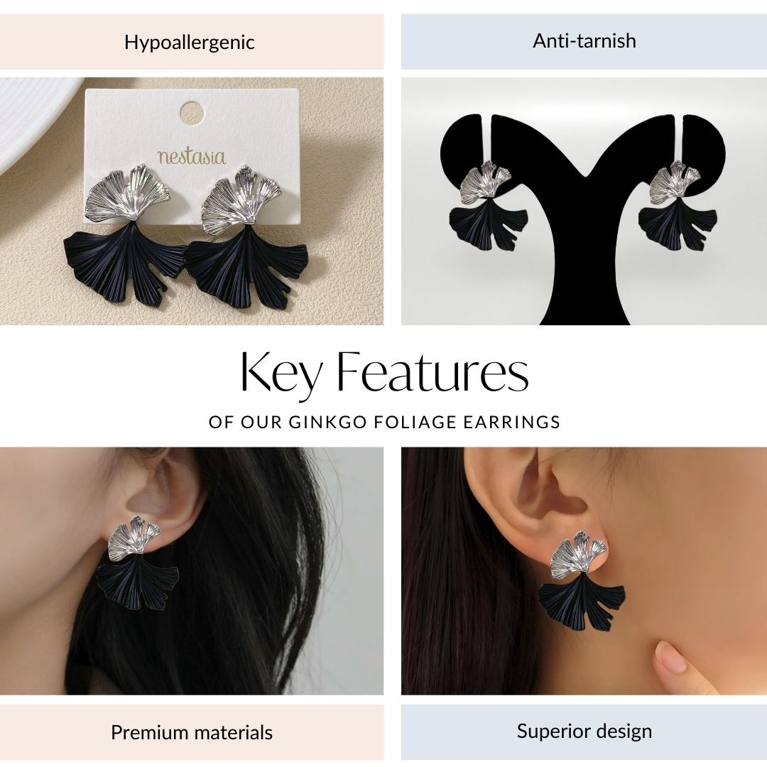 Ginkgo Foliage Earrings Nestasia