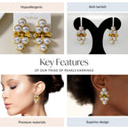 Triad Of Pearls Earrings Nestasia