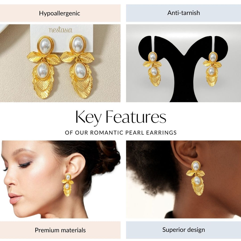 Romantic Pearl Earrings Nestasia