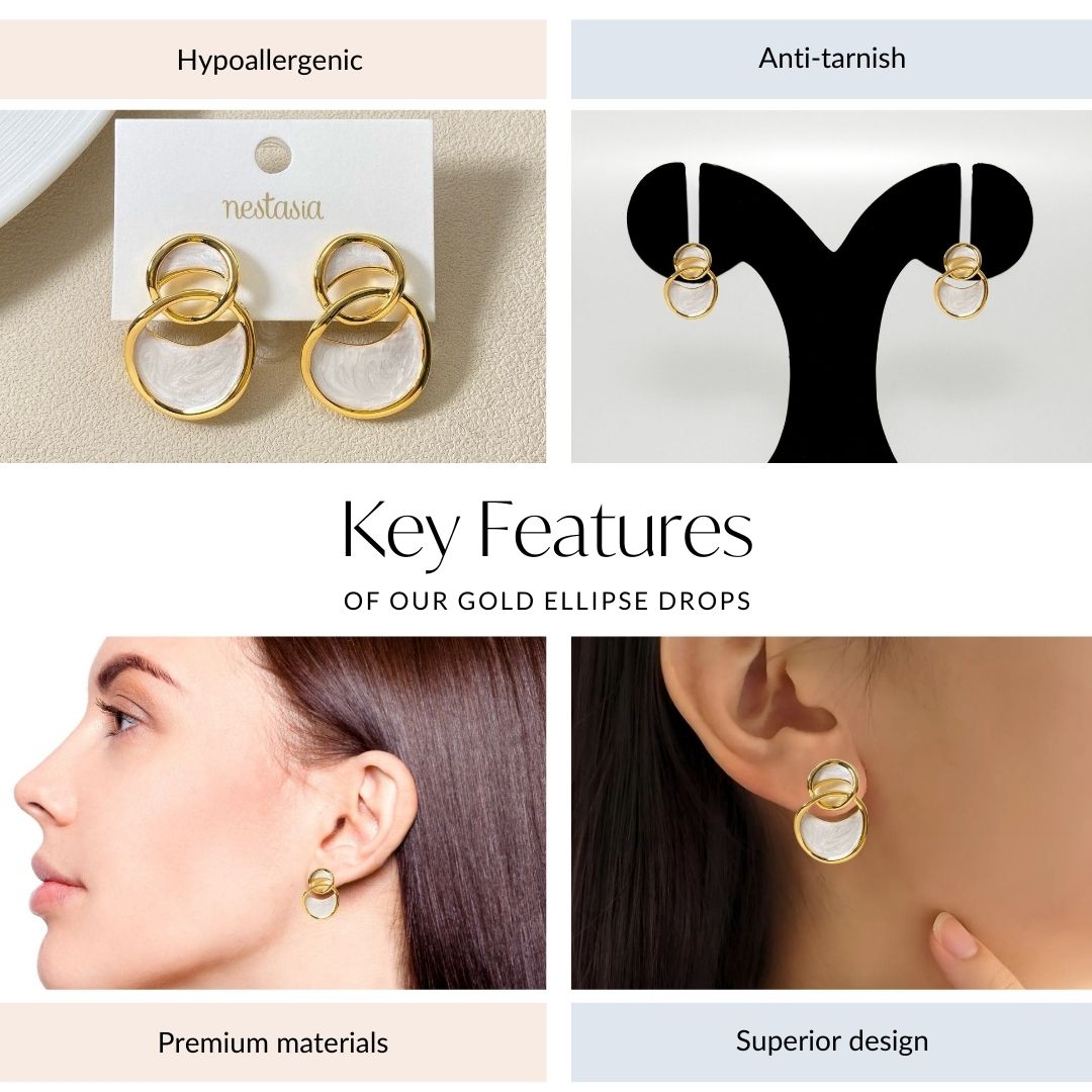 Gold Ellipse Drops Nestasia