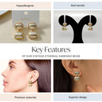 Vintage Ethereal Earrings Beige Nestasia