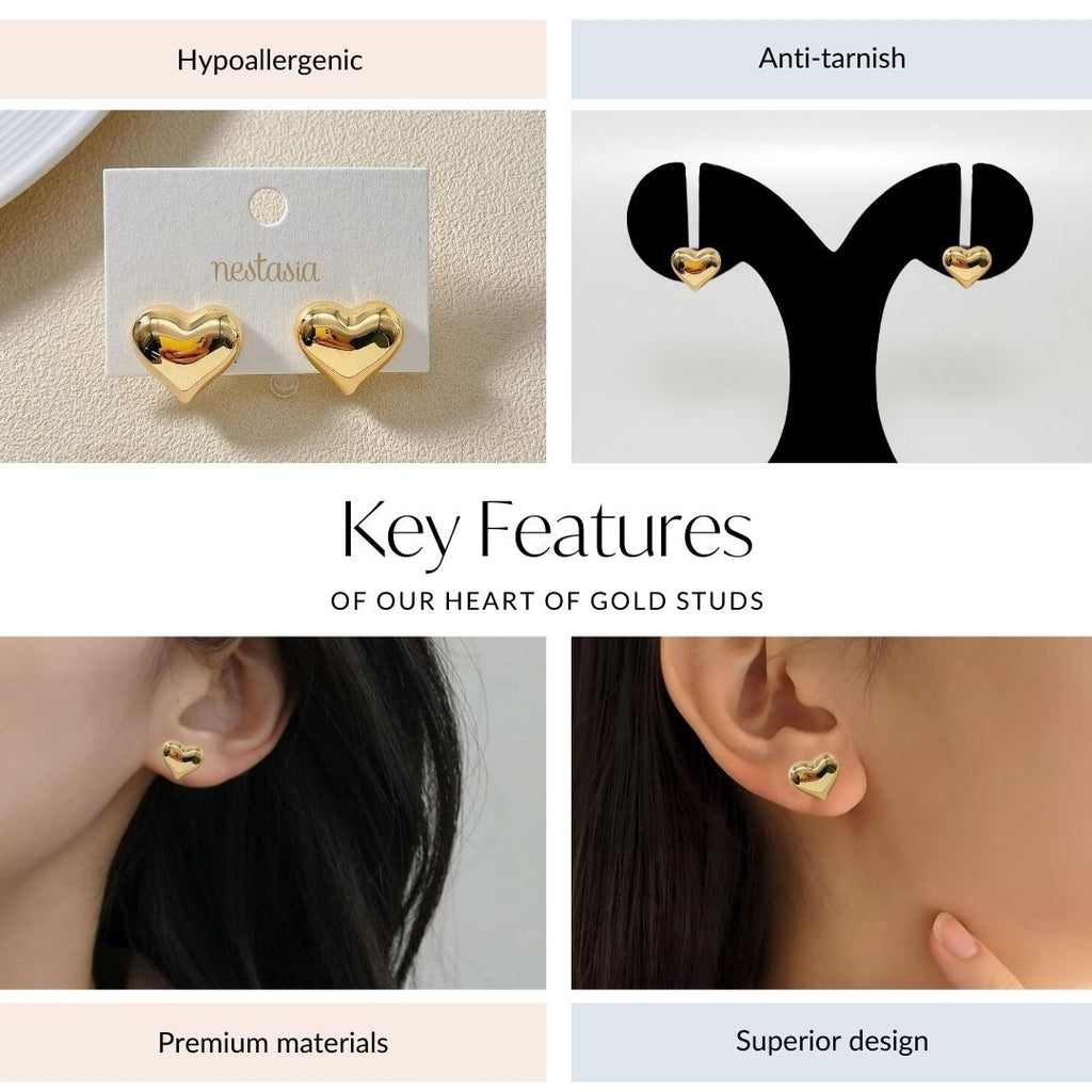 Heart Of Gold Studs Nestasia