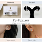 Heart Of Silver Studs Nestasia