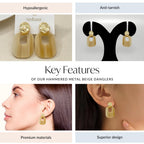Hammered Metal Beige Danglers Nestasia