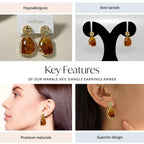 Marble Veil Dangle Earrings Amber Nestasia