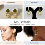 Twisted Grace Earrings Green Nestasia