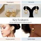 Twisted Grace Earrings White Nestasia