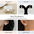 Gold Radiance Cluster Earrings Nestasia
