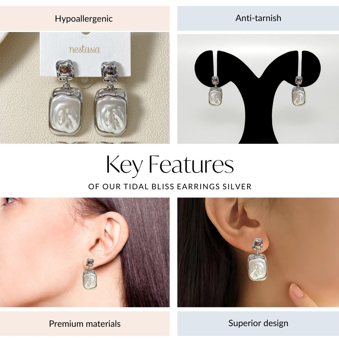 Tidal Bliss Earrings Silver Nestasia