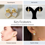 Pearled Geometry Earrings Nestasia