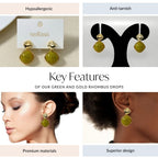 Green And Gold Rhombus Drops Nestasia